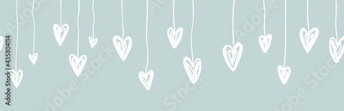 Cute hand drawn hearts seamless pattern, doodle background, romantic and modern, trendy, great for textiles, wrapping, banners, wallpapers - vector design