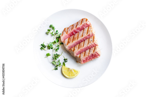 tuna grilled seafood fried barbecue grill fish bbq healthy eating meal vegetarian food copy space food background rustic top view