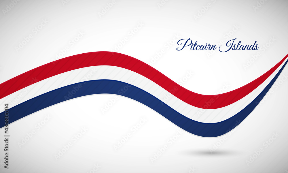 Happy national day of Pitcairn Islands. Creative shiny wavy flag background with text typography. Happy national day of Pitcairn Islands. Creative shiny wavy flag background with text typography.