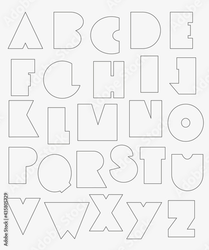 Vector cute english uppercase alphabet