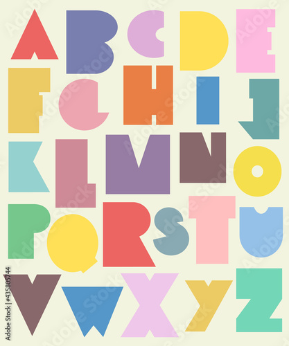 Vector cute english uppercase alphabet