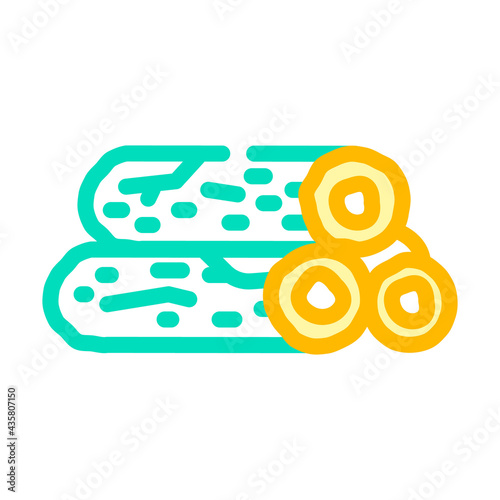 wooden bar building material color icon vector. wooden bar building material sign. isolated symbol illustration