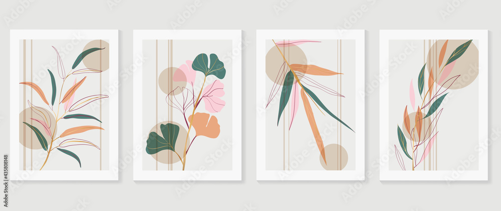Botanical and gold abstract wall arts vector collection. Golden and luxury pattern design with Tropical leaves line arts, Hand draw Organic shape design for wall framed prints, cover and poster. Botanical and gold abstract wall arts vector collection. Golden and luxury pattern design with Tropical leaves line arts, Hand draw Organic shape design for wall framed prints, cover and poster.
