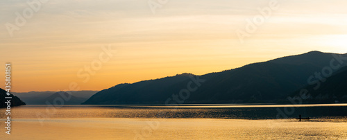 Sunset at Danube gorge in D...