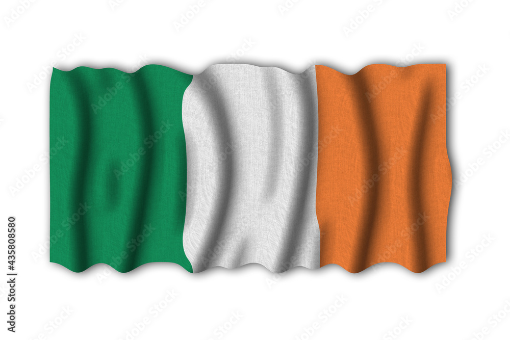 Ireland 3D rendering flag of the world to study