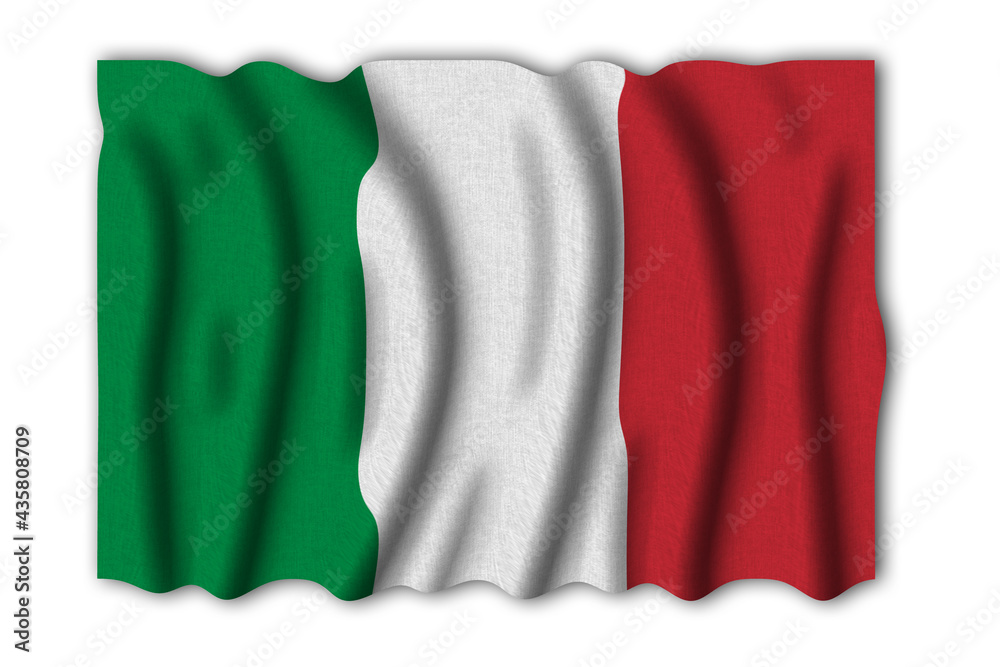 Obraz premium Italy 3D rendering flag of the world to study