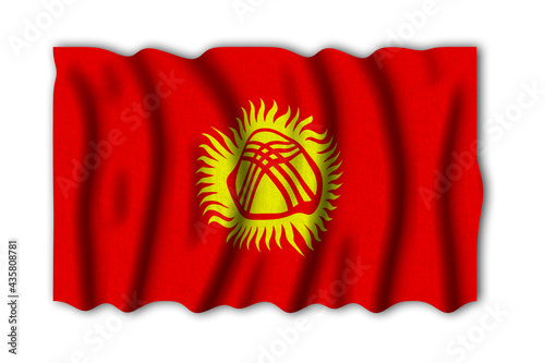 Kyrgyzstan 3D rendering flag of the world to study