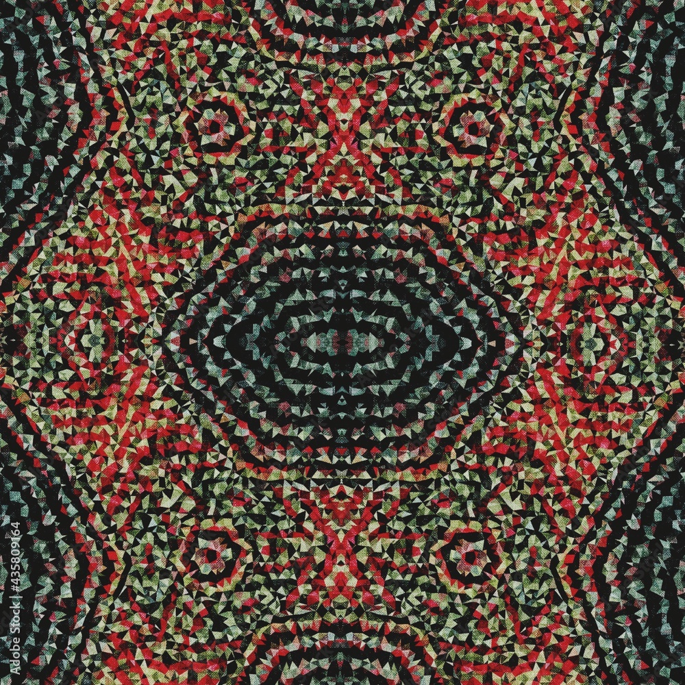 pattern with red and yellow flowers