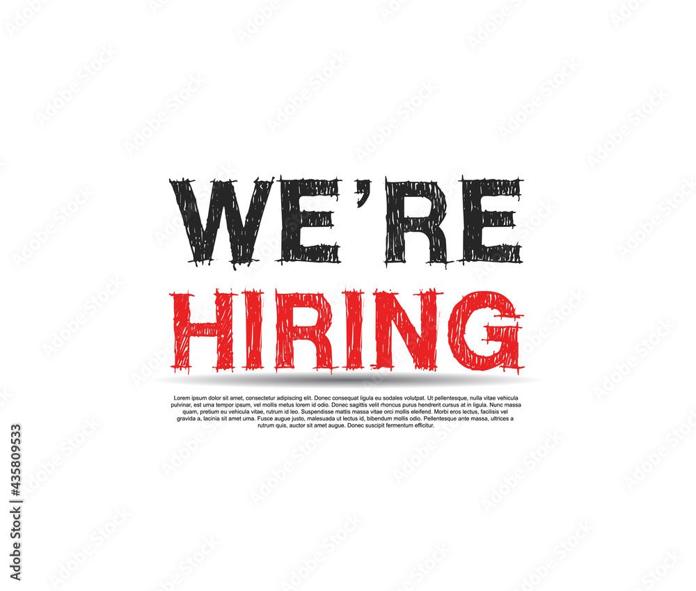 We are hiring poster with white background