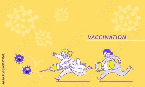 ワクチン接種のイメージイラスト