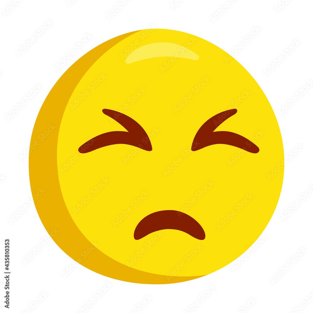 Fototapeta premium Persevering Sign Emoji Icon Illustration. Helpless Vector Symbol Emoticon Design Clip Art Sign Comic Style.