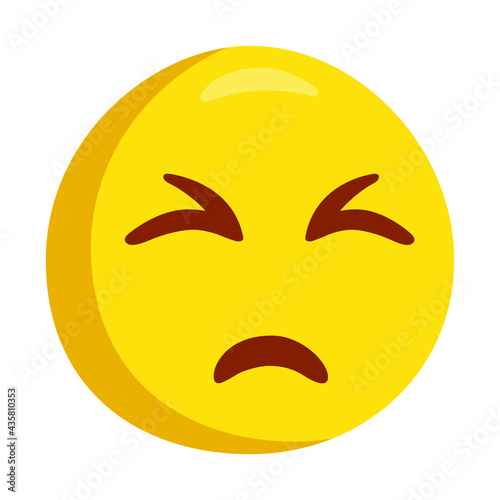 Persevering Sign Emoji Icon Illustration. Helpless Vector Symbol Emoticon Design Clip Art Sign Comic Style.