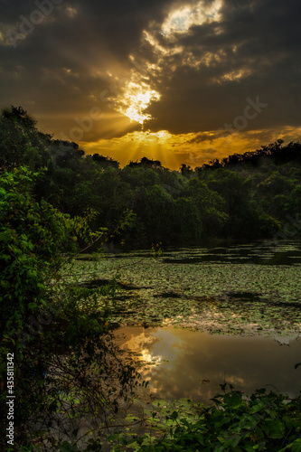 sunset over the lake