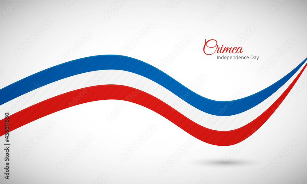 Happy independence day of Crimea. Creative shiny wavy flag background with text typography. Happy independence day of Crimea. Creative shiny wavy flag background with text typography.