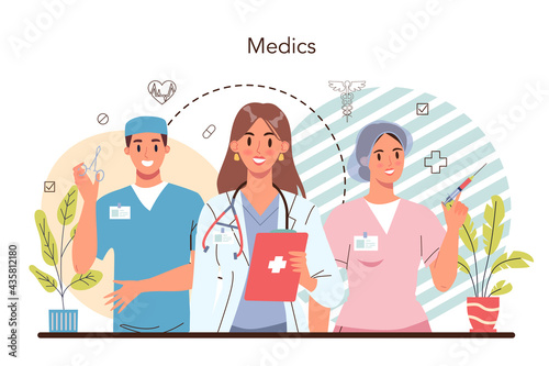 Medicine concept. Medical specialist in the uniform. Healthcare, modern