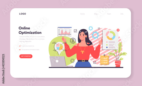 Process optimization web banner or landing page. Idea of business