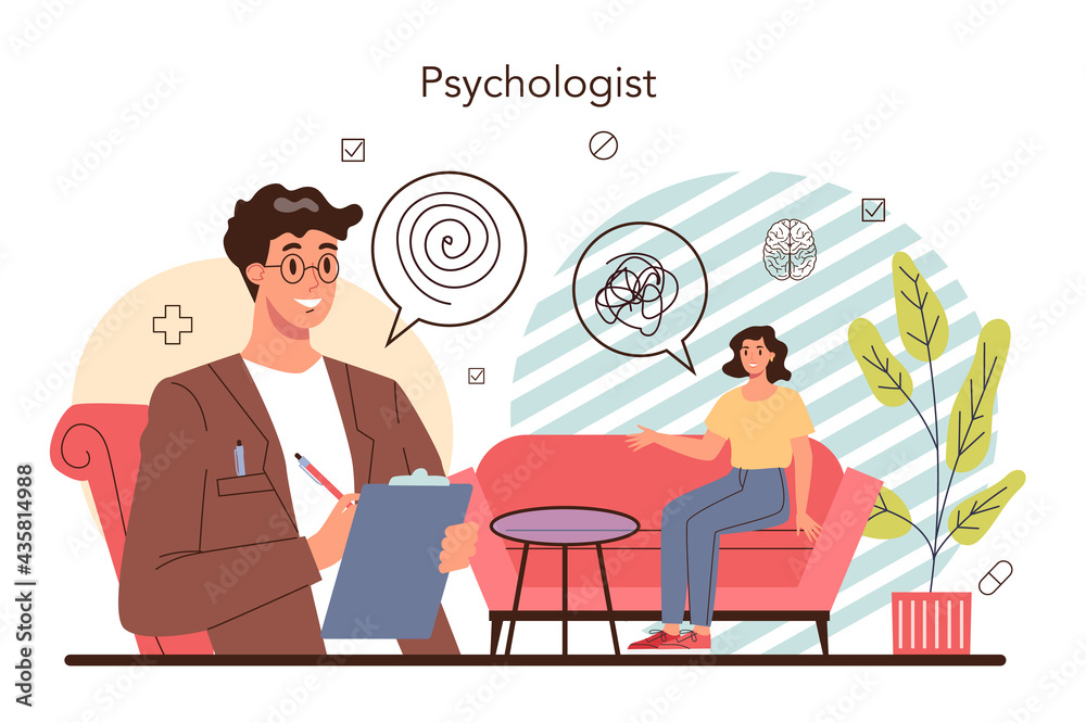 Psychologist concept. Mental health diagnostic. Doctor treating human