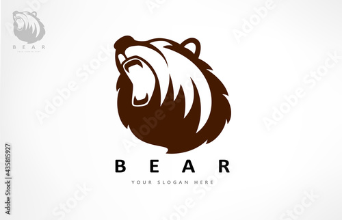 Roaring bear logo vector. Animal design. 