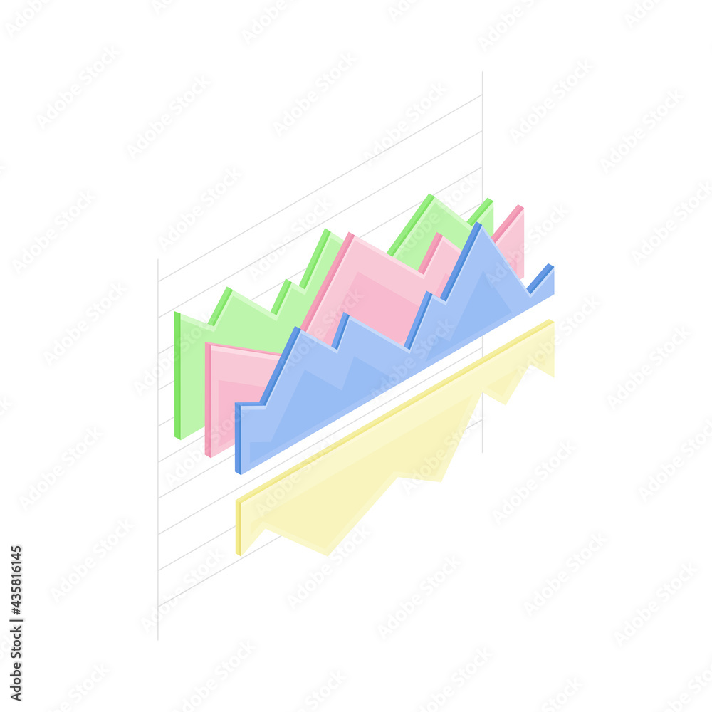 Fototapeta premium Isometric Infographic as Graphic Visual Representation of Information or Data Vector Illustration
