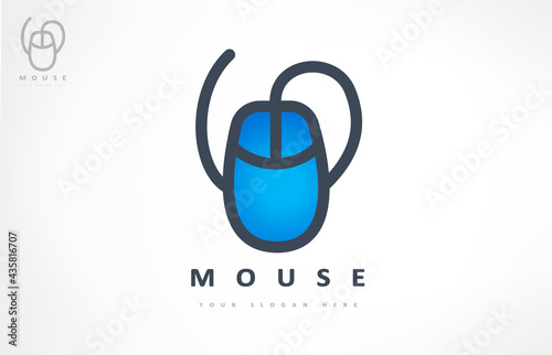 Computer mouse logo vector. Internet technology design.