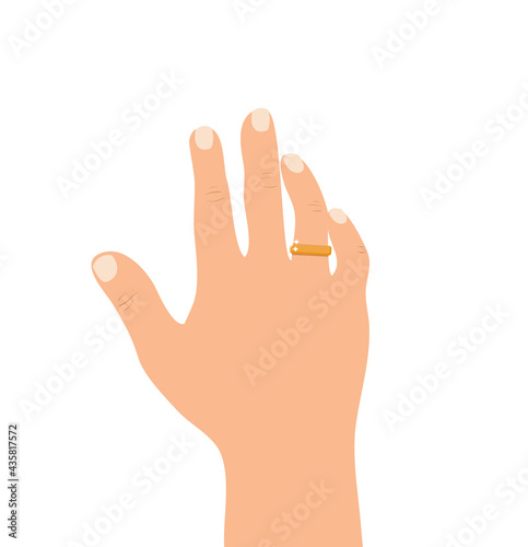 human hand wearing ring cartoon promise