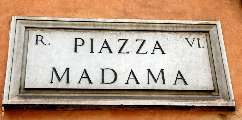 text of Piazza Madama that means Madama Square where there is the Senate of the Italian Republic in the capital Rome text of Piazza Madama that means Madama Square where there is the Senate of the Italian Republic in the capital Rome