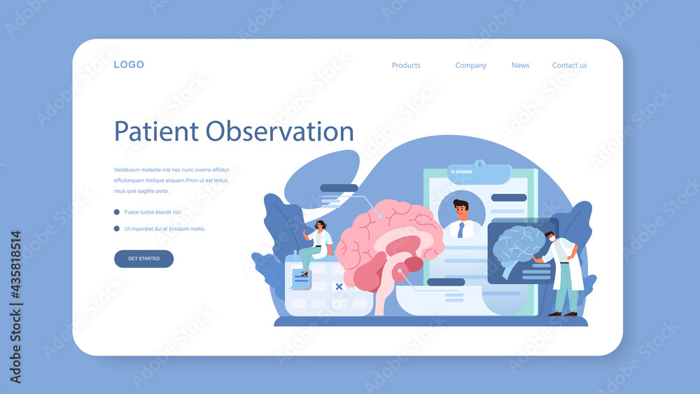 Neurologist web banner or landing page. Doctor examine human Neurologist web banner or landing page. Doctor examine human
