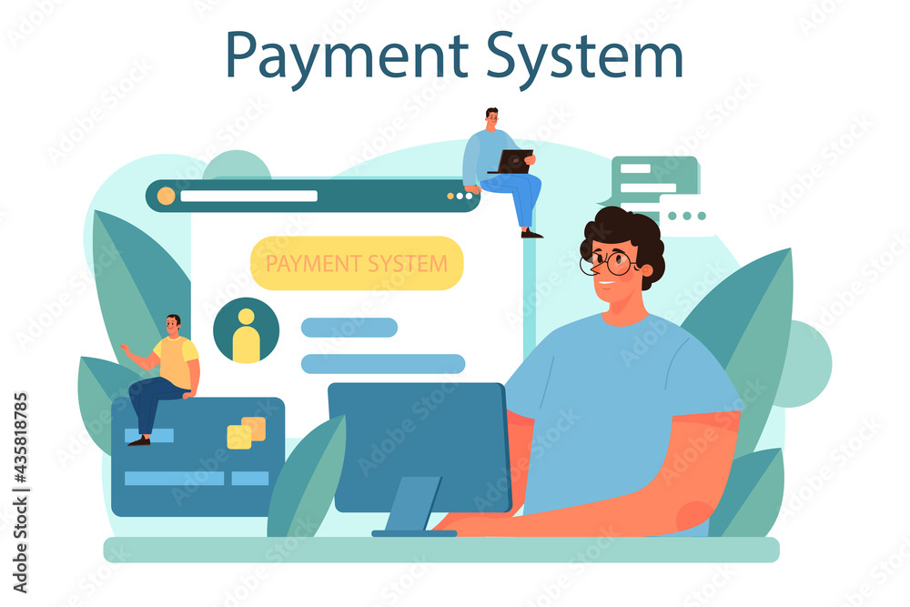 Payment system concept. Website payment system by credit card. Payment system concept. Website payment system by credit card.