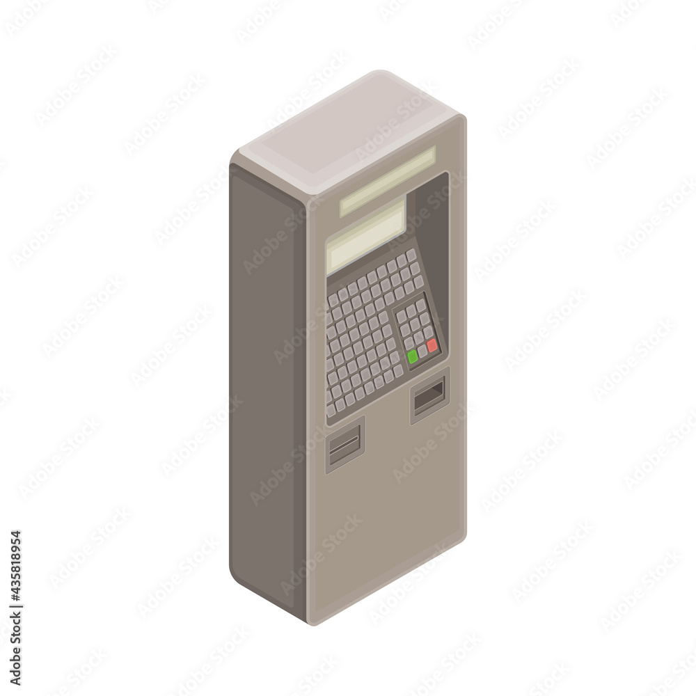 Ticket Vending Machine in Metro or Subway Isometric Vector Illustration Ticket Vending Machine in Metro or Subway Isometric Vector Illustration
