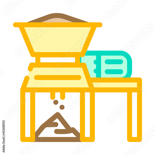 household waste shredder color icon vector. household waste shredder sign. isolated symbol illustration