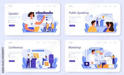 Professional speaker web banner or landing page set.