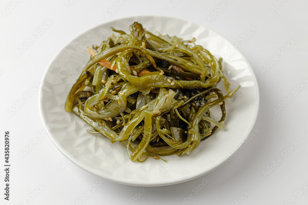 Seaweed stems on a white background