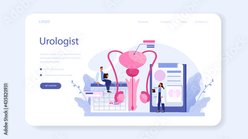 Urologist web banner or landing page. Idea of kidney and bladder treatment