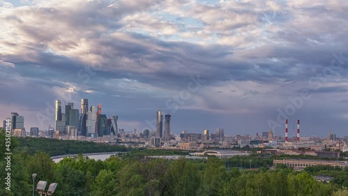 Moscow City Skyline Day Timelapse