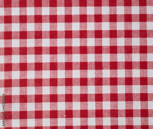Dutch tablecloth. Red and white squares.