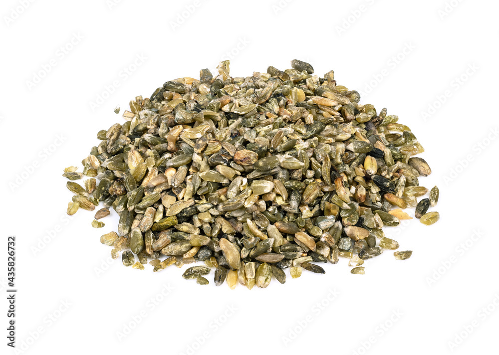 pile of freekeh wheat grains closeup on white pile of freekeh wheat grains closeup on white