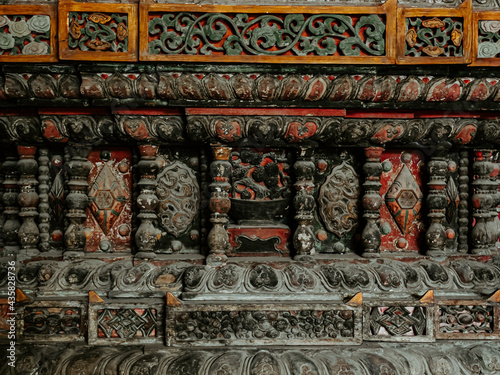 Interior of the Ming dynasty-era Buddhist temple of Wisdom Attained in Beijing, China photo