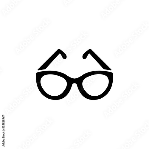Eyeglasses solid black line icon. Glasses for eyesight or sunscreen. Trendy flat isolated symbol used for: illustration, logo, mobile, app, emblem, design, web, dev, stamp, ui, ux, gui. Vector EPS 10