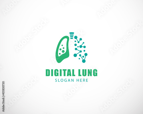 digital lung logo creative design template icon symbol