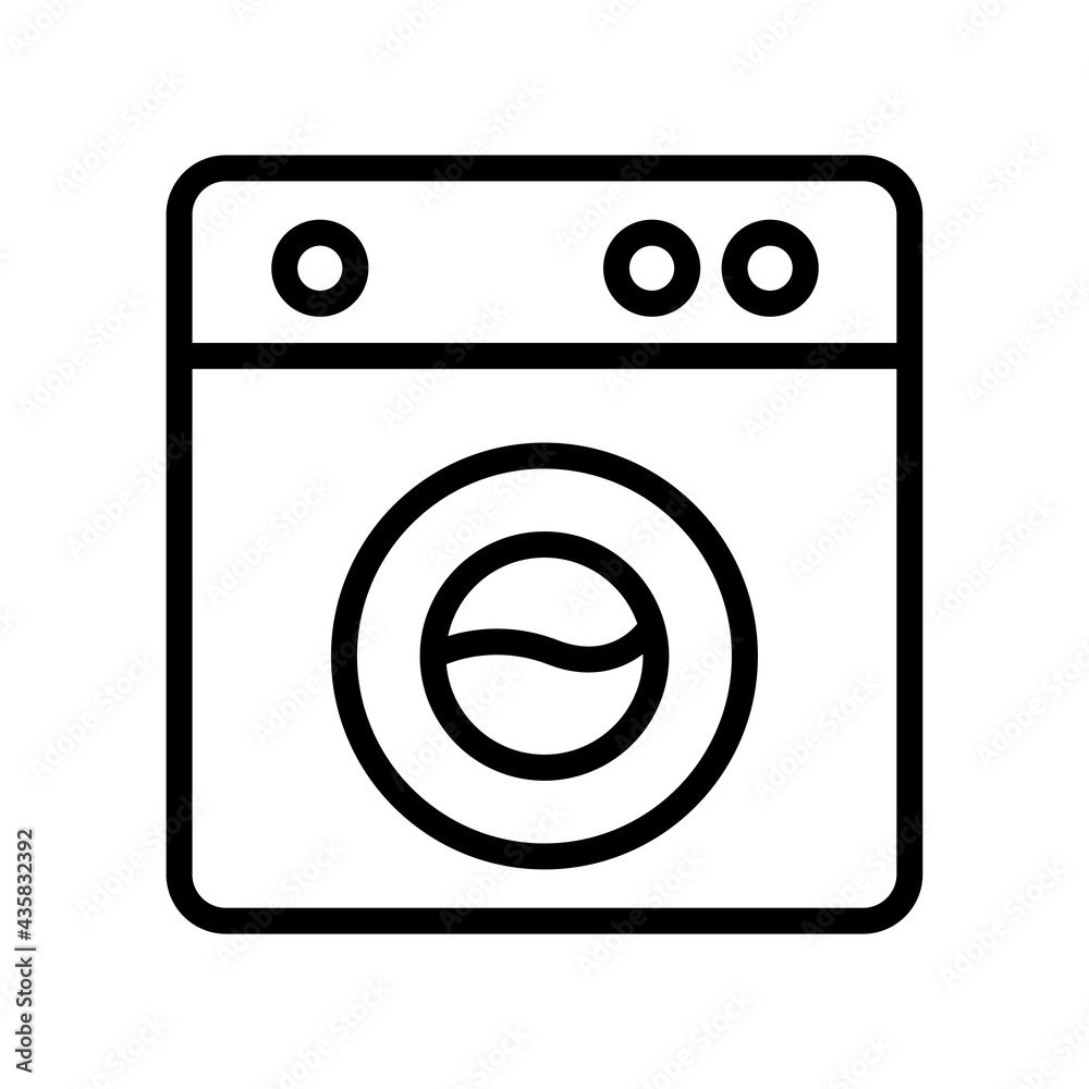 Washing machine line icon. Home interior. simple illustration. Editable stroke. Design template vector Washing machine line icon. Home interior. simple illustration. Editable stroke. Design template vector