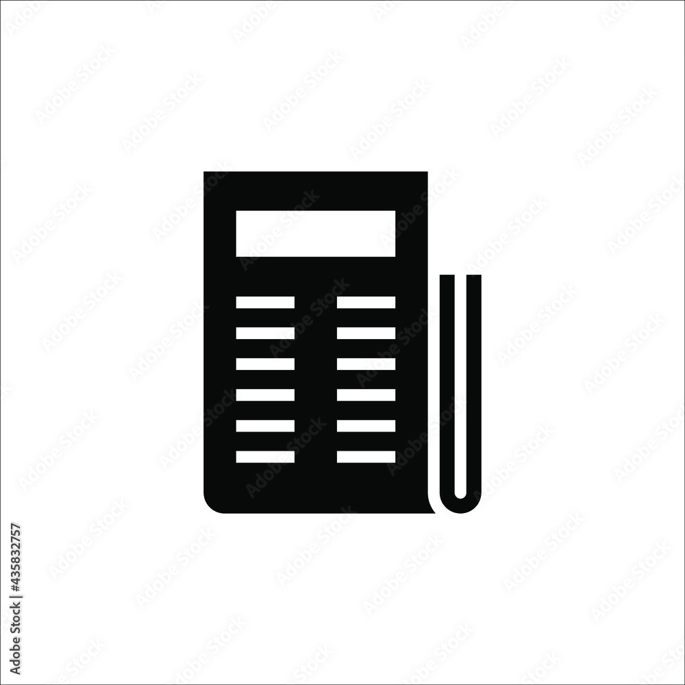 flat black newspaper icon. vector illustration on white background flat black newspaper icon. vector illustration on white background