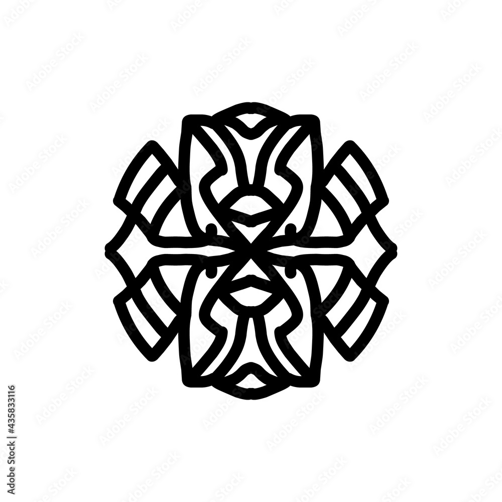 Design Vector Mandala, ornament, with style line art in Color Black and White Design Vector Mandala, ornament, with style line art in Color Black and White