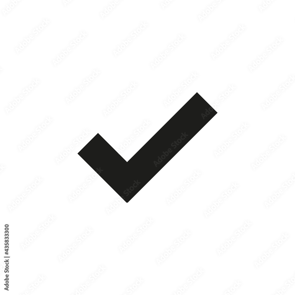 Graphic flat tick icon for your design and website Graphic flat tick icon for your design and website