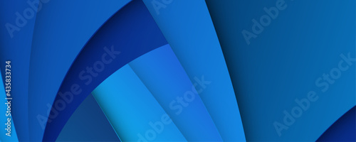 Abstract blue background with wave curve shapes 