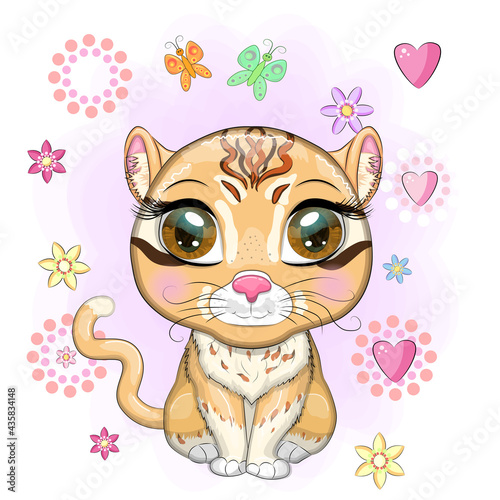 Fototapeta Naklejka Na Ścianę i Meble -  Asian golden cat with characteristic spots and colors