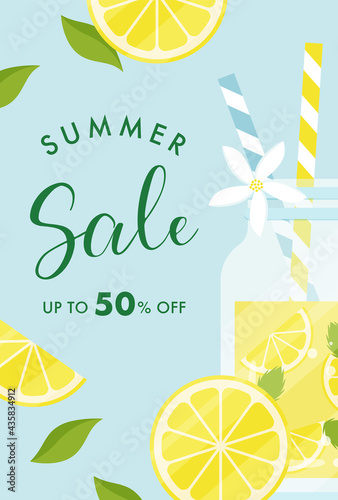 vector background with a glass of lemonade for banners, cards, flyers, social media wallpapers, etc.