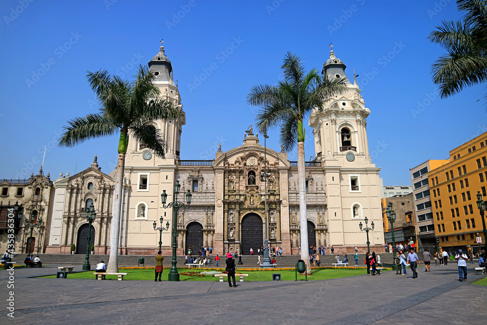 The Basilica Cathedral of Lima in the Historic Center of Lima, One of the Impressive UNESCO World Heritage Site in Peru, South America