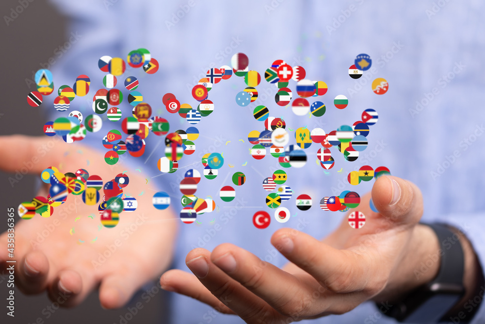 international counties flags - 3D realistic. international counties flags - 3D realistic.