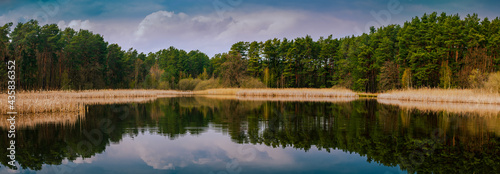 Panoramic view of a lake in Mühlenbecker Land, Brandenburg, Germany