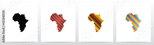 Africa On Colorfull Stripes Logo Design